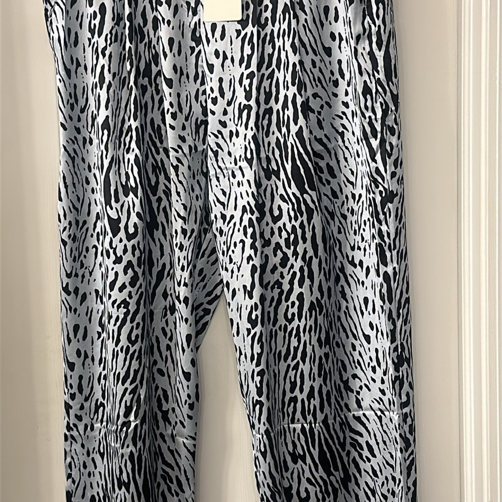 Black and White Animal Print Pants